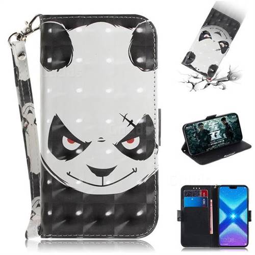 Angry Bear 3D Painted Leather Wallet Phone Case for Huawei Honor 8X