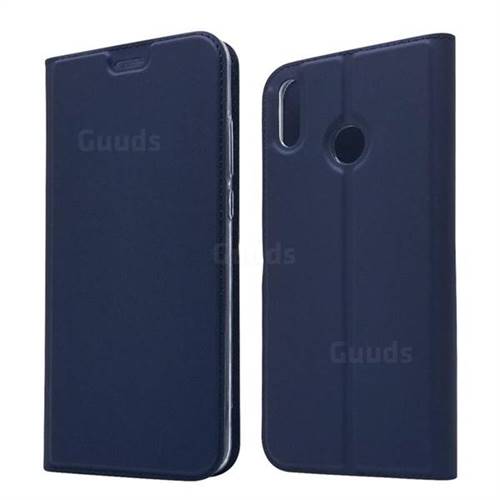Ultra Slim Card Magnetic Automatic Suction Leather Wallet Case for Huawei Honor 8X - Royal Blue