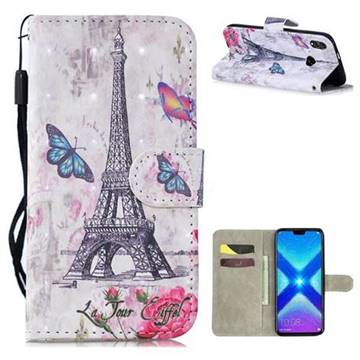 Paris Tower 3D Painted Leather Wallet Phone Case for Huawei Honor 8X