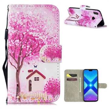 Tree House 3D Painted Leather Wallet Phone Case for Huawei Honor 8X