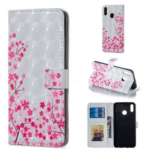 Cherry Blossom 3D Painted Leather Phone Wallet Case for Huawei Honor 8X