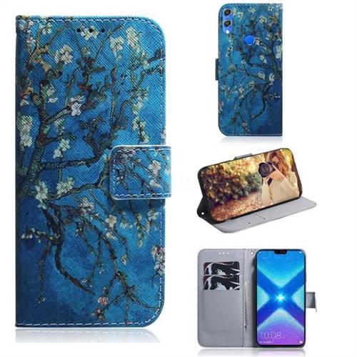 Apricot Tree PU Leather Wallet Case for Huawei Honor 8X