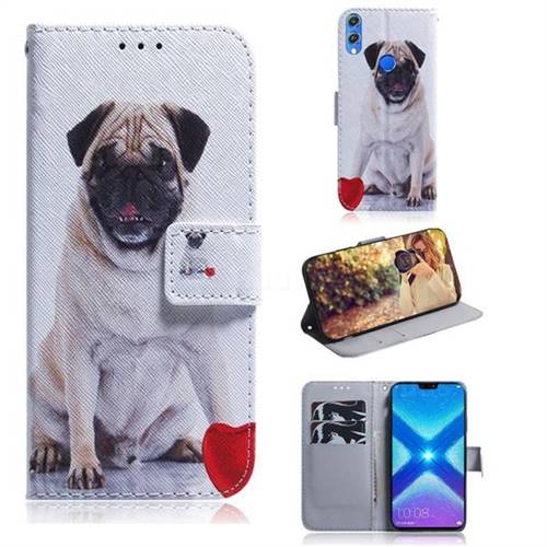 Pug Dog PU Leather Wallet Case for Huawei Honor 8X