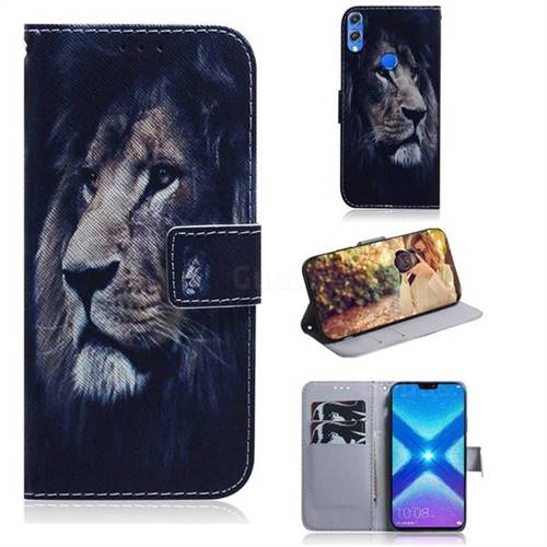 Lion Face PU Leather Wallet Case for Huawei Honor 8X