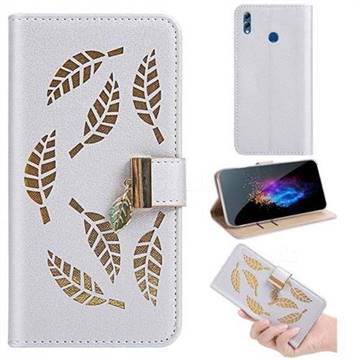 Hollow Leaves Phone Wallet Case for Huawei Honor 8X - Silver