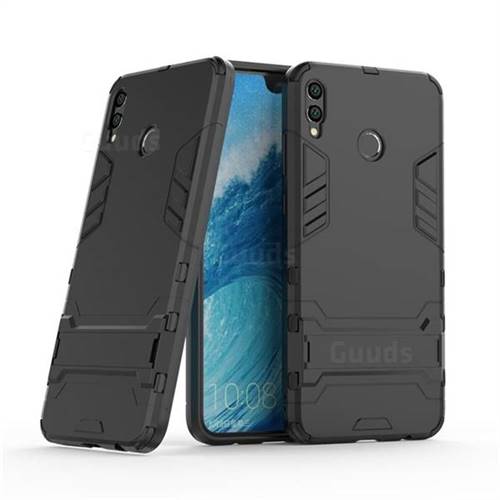 Armor Premium Tactical Grip Kickstand Shockproof Dual Layer Rugged Hard Cover for Huawei Honor 8X Max(Enjoy Max) - Black