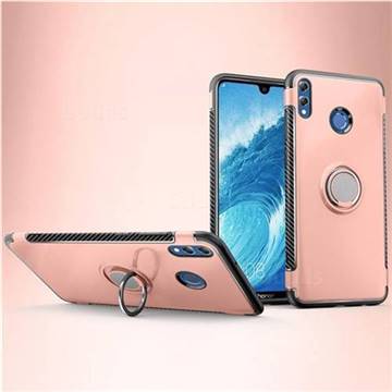 Armor Anti Drop Carbon PC + Silicon Invisible Ring Holder Phone Case for Huawei Honor 8X Max(Enjoy Max) - Rose Gold