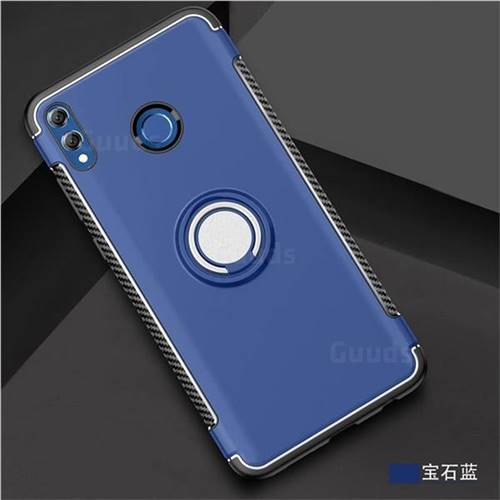 Armor Anti Drop Carbon PC + Silicon Invisible Ring Holder Phone Case for Huawei Honor 8X Max(Enjoy Max) - Sapphire