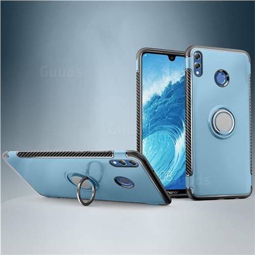 Armor Anti Drop Carbon PC + Silicon Invisible Ring Holder Phone Case for Huawei Honor 8X Max(Enjoy Max) - Navy