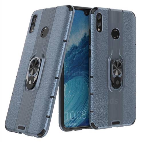 Alita Battle Angel Armor Metal Ring Grip Shockproof Dual Layer Rugged Hard Cover for Huawei Honor 8X Max(Enjoy Max) - Blue