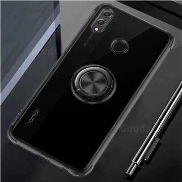 Anti-fall Invisible Press Bounce Ring Holder Phone Cover for Huawei Honor 8X Max(Enjoy Max) - Elegant Black