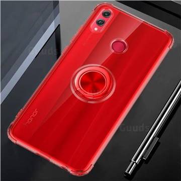 Anti-fall Invisible Press Bounce Ring Holder Phone Cover for Huawei Honor 8X Max(Enjoy Max) - Noble Red
