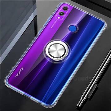 Anti-fall Invisible Press Bounce Ring Holder Phone Cover for Huawei Honor 8X Max(Enjoy Max) - Transparent