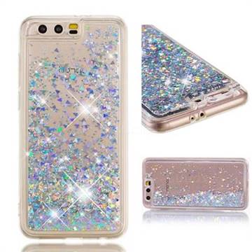 Dynamic Liquid Glitter Quicksand Sequins TPU Phone Case for Huawei Honor 9 - Silver