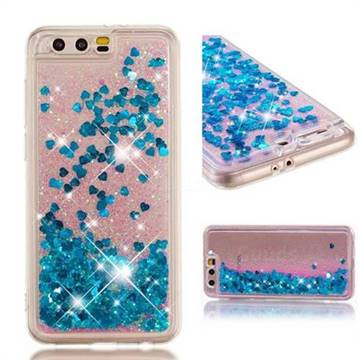 Dynamic Liquid Glitter Quicksand Sequins TPU Phone Case for Huawei Honor 9 - Blue