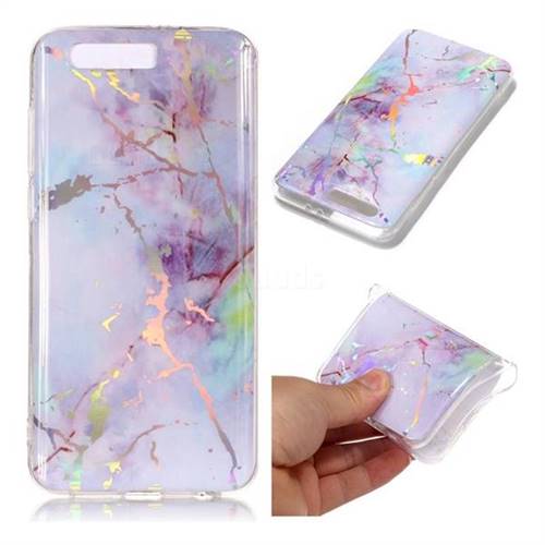 Pink Purple Marble Pattern Bright Color Laser Soft TPU Case for Huawei Honor 9