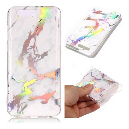 White Marble Pattern Bright Color Laser Soft TPU Case for Huawei Honor 9