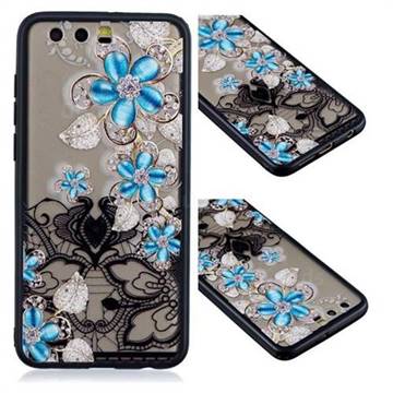 Lilac Lace Diamond Flower Soft TPU Back Cover for Huawei Honor 9
