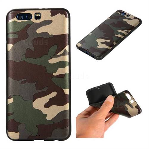 Camouflage Soft TPU Back Cover for Huawei Honor 9 - Gold Green