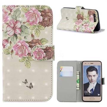 Beauty Rose 3D Painted Leather Phone Wallet Case for Huawei Honor 9