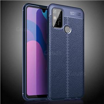 Luxury Auto Focus Litchi Texture Silicone TPU Back Cover for Huawei Honor 9A - Dark Blue