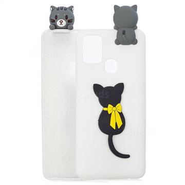 Little Black Cat Soft 3D Climbing Doll Soft Case for Huawei Honor 9A