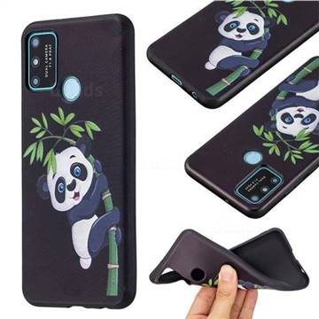 Bamboo Panda 3D Embossed Relief Black Soft Back Cover for Huawei Honor 9A