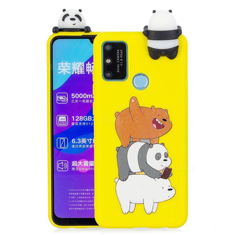 Striped Bear Soft 3D Climbing Doll Soft Case for Huawei Honor 9A