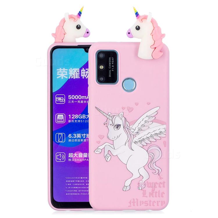 Wings Unicorn Soft 3D Climbing Doll Soft Case for Huawei Honor 9A