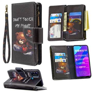 Chainsaw Bear Binfen Color BF03 Retro Zipper Leather Wallet Phone Case for Huawei Honor 9A