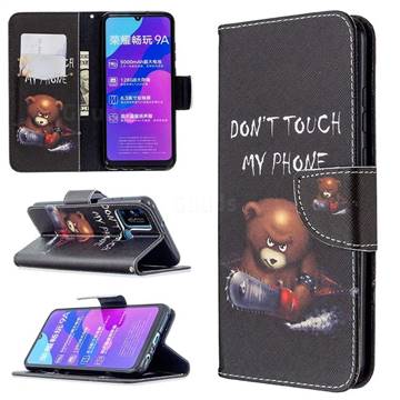 Chainsaw Bear Leather Wallet Case for Huawei Honor 9A
