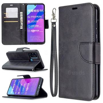 Classic Sheepskin PU Leather Phone Wallet Case for Huawei Honor 9A - Black