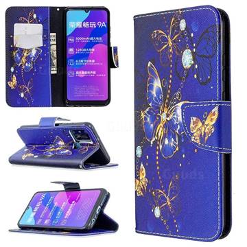 Purple Butterfly Leather Wallet Case for Huawei Honor 9A