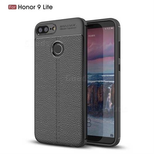 Luxury Auto Focus Litchi Texture Silicone TPU Back Cover for Huawei Honor 9 Lite - Black