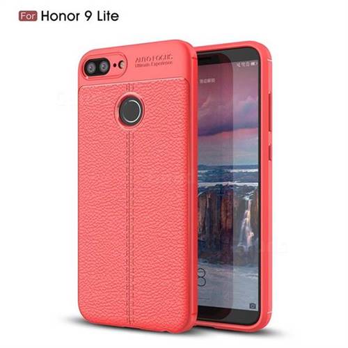 Luxury Auto Focus Litchi Texture Silicone TPU Back Cover for Huawei Honor 9 Lite - Red