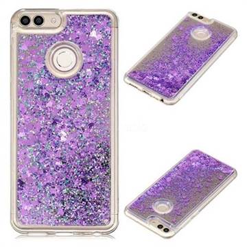Glitter Sand Mirror Quicksand Dynamic Liquid Star TPU Case for Huawei Honor 9 Lite - Purple