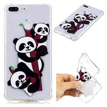 Three Pandas Anti-fall Clear Varnish Soft TPU Back Cover for Huawei Honor 9 Lite
