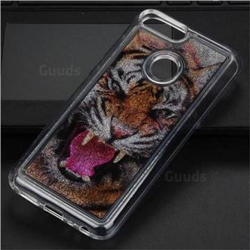 Tiger Glassy Glitter Quicksand Dynamic Liquid Soft Phone Case for Huawei Honor 9 Lite