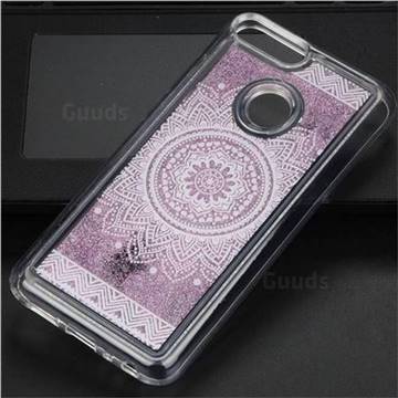 Mandala Glassy Glitter Quicksand Dynamic Liquid Soft Phone Case for Huawei Honor 9 Lite