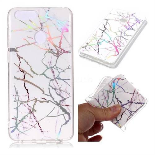 Color White Marble Pattern Bright Color Laser Soft TPU Case for Huawei Honor 9 Lite