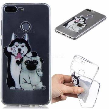 Selfie Dog Clear Varnish Soft Phone Back Cover for Huawei Honor 9 Lite