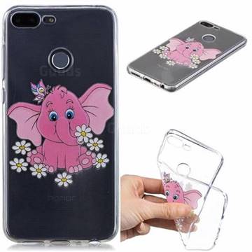 Tiny Pink Elephant Clear Varnish Soft Phone Back Cover for Huawei Honor 9 Lite