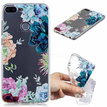 Gem Flower Clear Varnish Soft Phone Back Cover for Huawei Honor 9 Lite