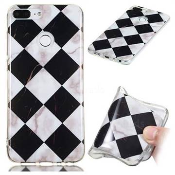 Black and White Matching Soft TPU Marble Pattern Phone Case for Huawei Honor 9 Lite