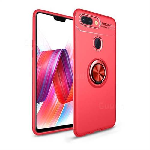 Auto Focus Invisible Ring Holder Soft Phone Case for Huawei Honor 9 Lite - Red