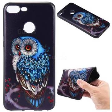 Ice Owl 3D Embossed Relief Black TPU Back Cover for Huawei Honor 9 Lite
