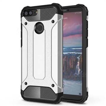 King Kong Armor Premium Shockproof Dual Layer Rugged Hard Cover for Huawei Honor 9 Lite - Technology Silver