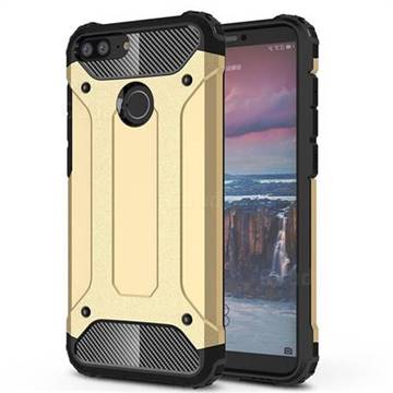 King Kong Armor Premium Shockproof Dual Layer Rugged Hard Cover for Huawei Honor 9 Lite - Champagne Gold