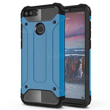 King Kong Armor Premium Shockproof Dual Layer Rugged Hard Cover for Huawei Honor 9 Lite - Sky Blue
