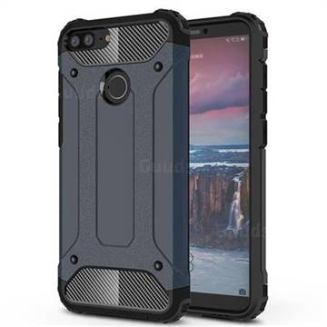 King Kong Armor Premium Shockproof Dual Layer Rugged Hard Cover for Huawei Honor 9 Lite - Navy